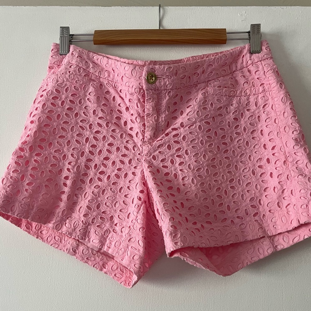 Lilly Pulitzer eyelet pink shorts size 6
